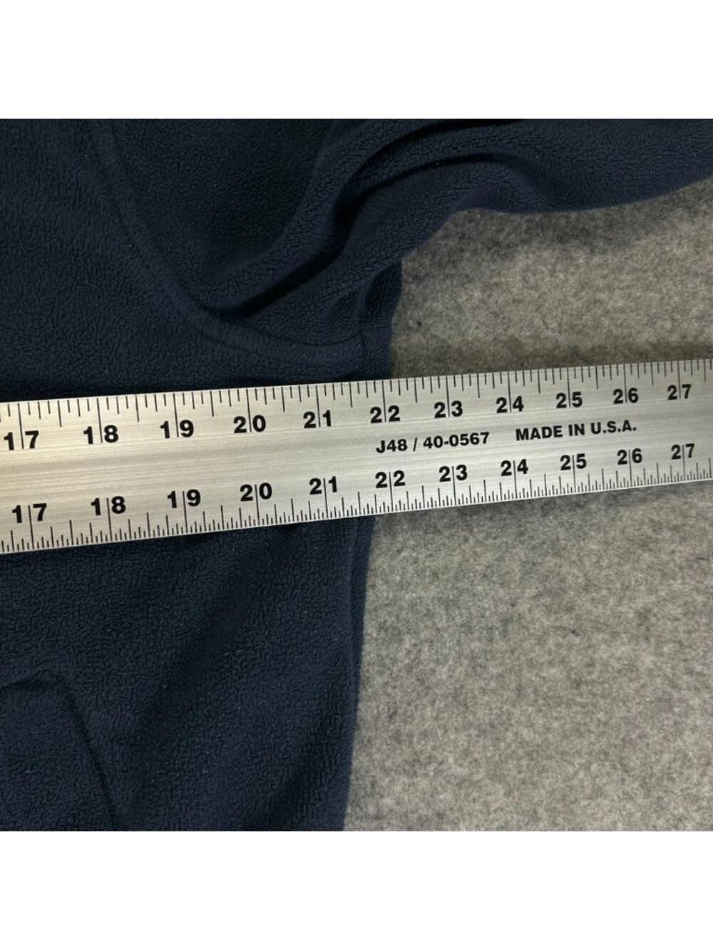 Lacoste Full Zip Fleece Jacket Mens 4 Lg Blue Embroidered Big Logo Long "Read" - Picture 9 of 10